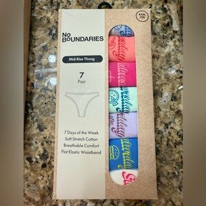 NWT Size XXXL (22) No Boundaries Mid-Rise  Cotton Thong 7-Pack